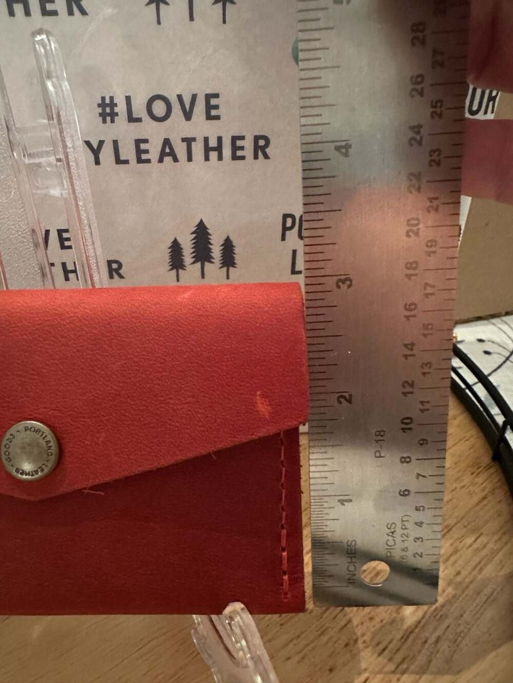 Portland Leather Goods Mini Envelope Wallet in Phoenix Leather Card Holder - Picture 4 of 5